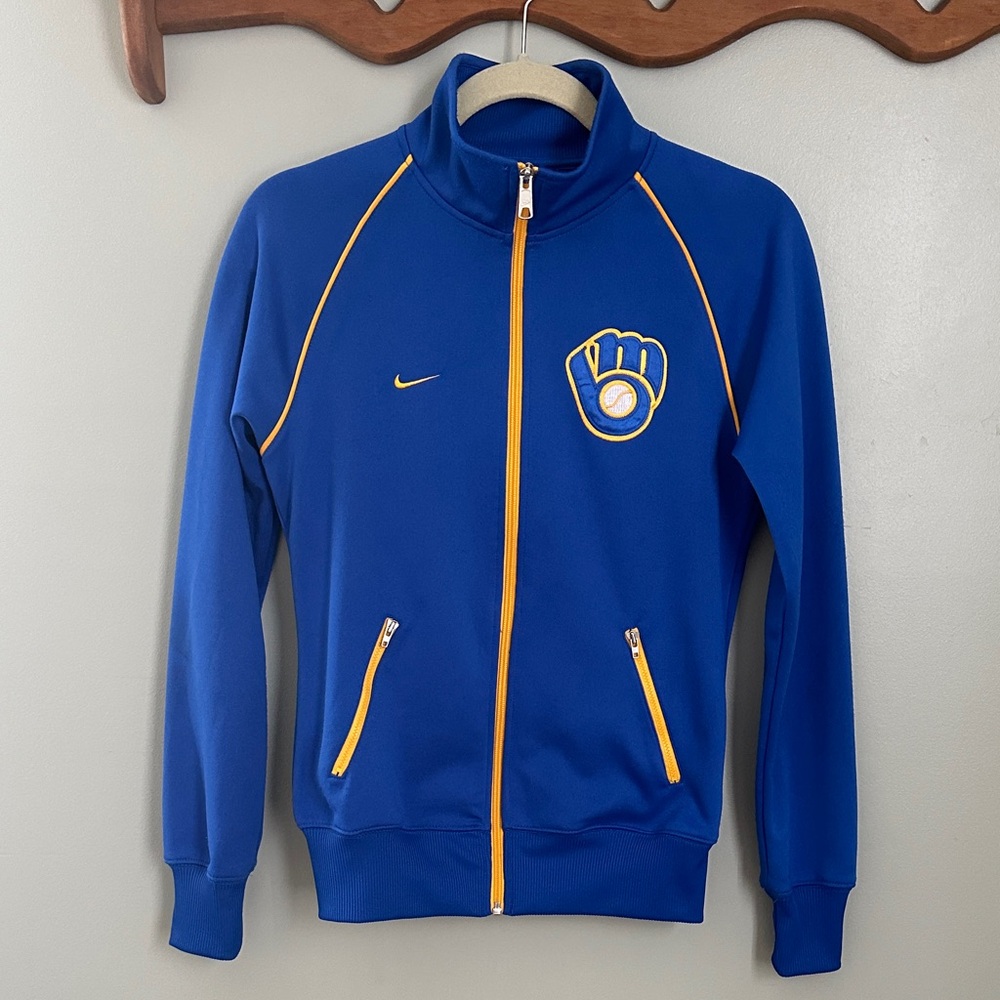 Nike Milwaukee Brewers Track Jacket Small